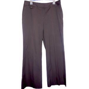 Woman's Pants size 12 Jone New York chocolate brown wide straight leg casual